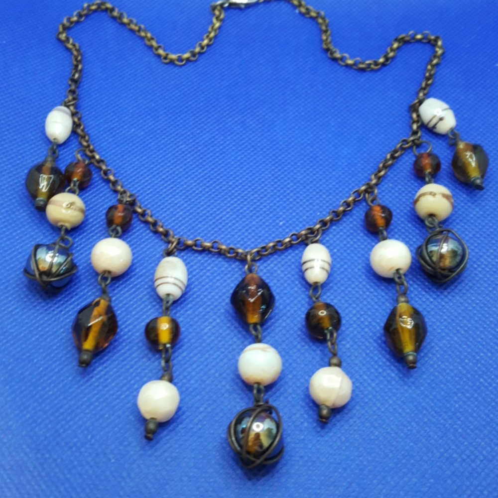 Glass bead necklace
